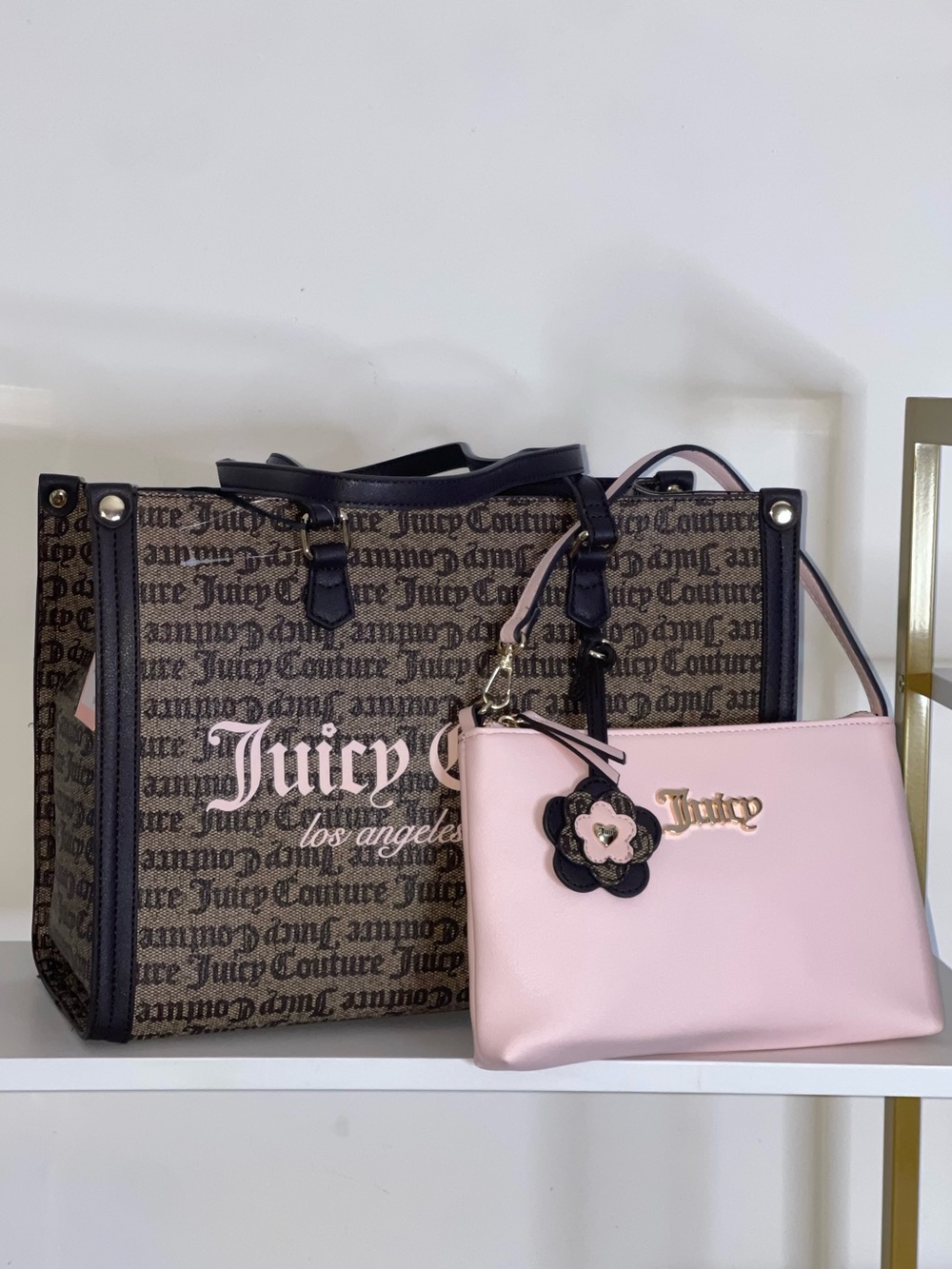 Juicy Couture Large Tote With Matching Mini Bag/ Wristlet